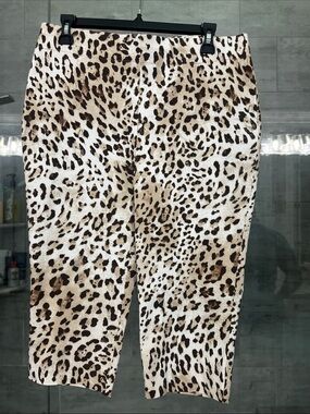 Chico's Leopard Print Bermuda Shorts in Beige and Brown